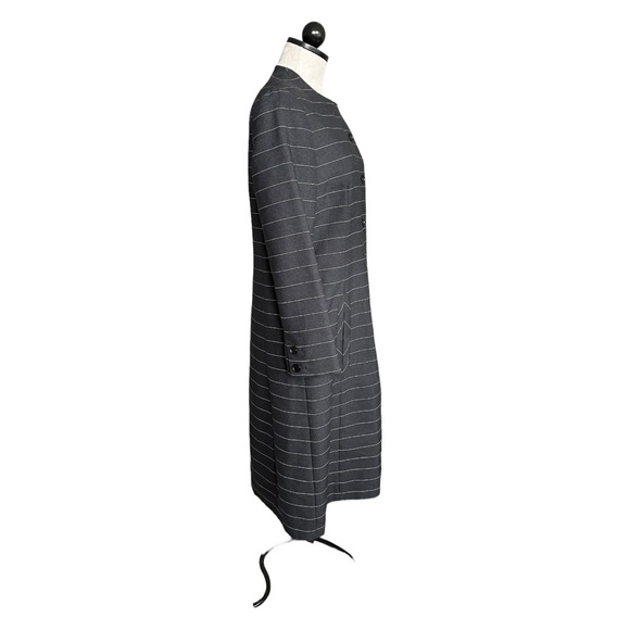 Vintage Hubert Latimer for Irene 1960's Tailored Pinstriped Suit Dress Wool Navy - Picture 7 of 10